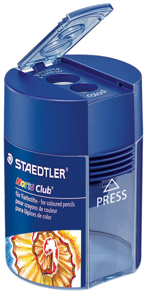 Taille-Crayon Double Pointe Staedtler 512 006 - Couleur Turquoise - Angle 23° Pour Crayons à Papier, 30° Pour Crayons De Couleur - 8