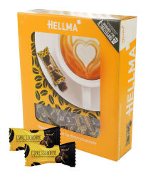 HELLMA Grains espresso enrob&eacute;s de chocolat noir, dans un