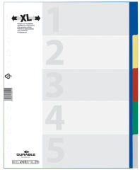 DURABLE Intercalaires en plastique, A4, PP, 5 touches