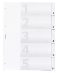 DURABLE Intercalaires en plastique, A4, 5 touches, transp.