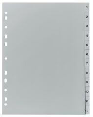 herlitz Intercalaires en plastique, chiffres, A4, 12 touches