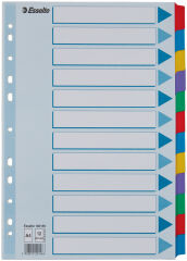 Esselte Intercalaires en carton, uni, A4, 12 touches