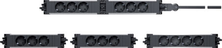 BACHMANN Cadre de support pour 2 prises keystone, noir
