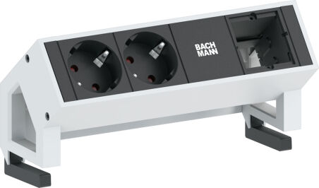 BACHMANN Cadre de support pour 2 prises keystone, noir