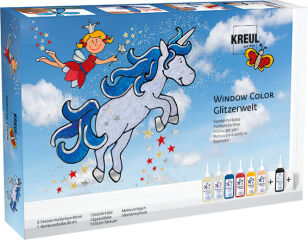 Peinture fenêtre, kit monde pailleté