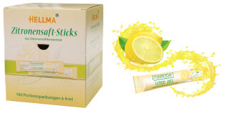 HELLMA Sticks de jus de citron, dans un pr&eacute;sentoir en carton