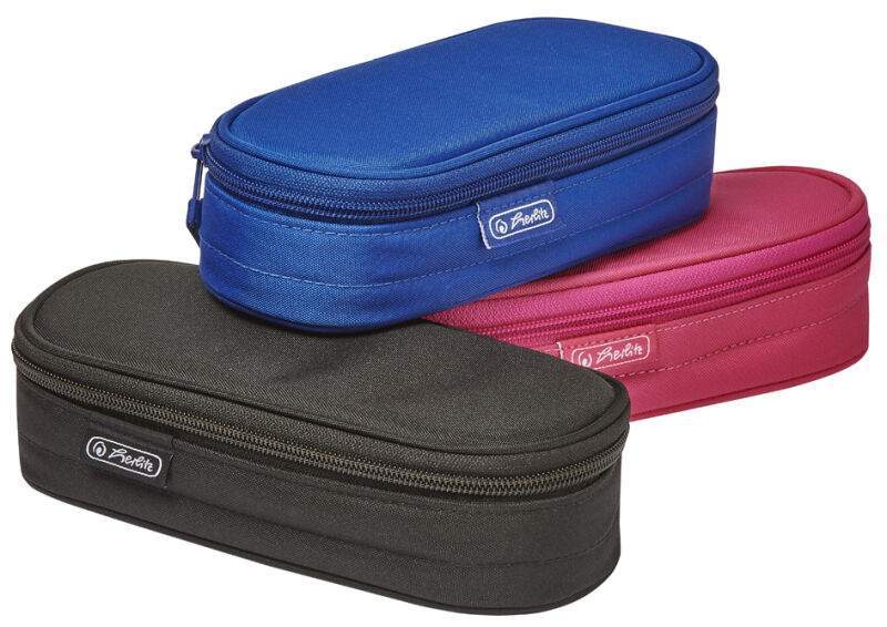 Trousse Herlitz Beatbox Bleu Océan - 22,5x12x7 Cm, Compartiments à Fermeture éclair, Porte-crayons, Pour école, Bureau