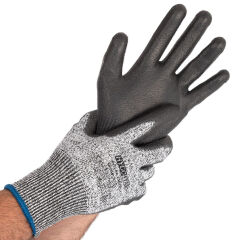 HYGOSTAR Gant anti-coupures CUT SAFE, XL, gris/noir