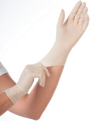HYGONORM Gant en latex 'SKIN LIGHT', XL, blanc, poudré
