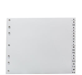 proOFFICE Intercalaires en plastique, A-Z, A4 demi hauteur