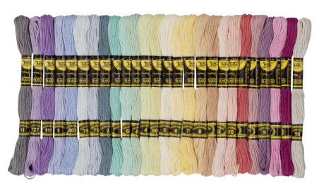 folia Fil &agrave; broder 'Pastell', 52 &eacute;chevettes de 8 m, assorti