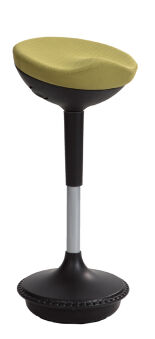 ALBA Tabouret ergonomique &agrave; bascule STOOLY, noir / argent