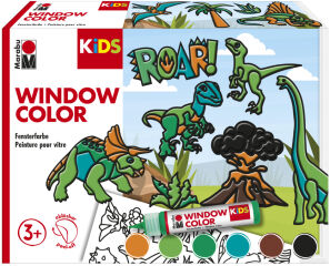 Marabu KiDS Kit Window Color 'Dinosaures', 6 x 25 ml