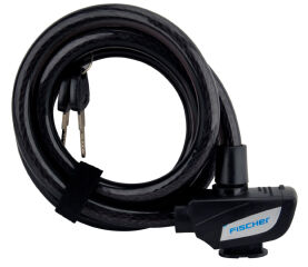 FISCHER Câble antivol pour vélo, longueur: 1.800 mm, noir