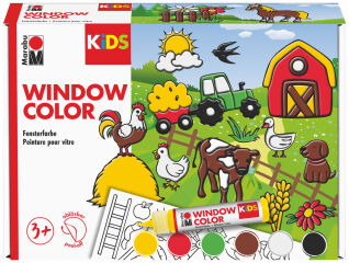 Marabu KiDS Kit Window Color 'Ferme', 6 x 25 ml