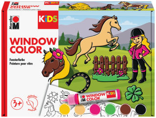 Marabu KiDS Kit Window Color 'Poney club', 6 x 25 ml